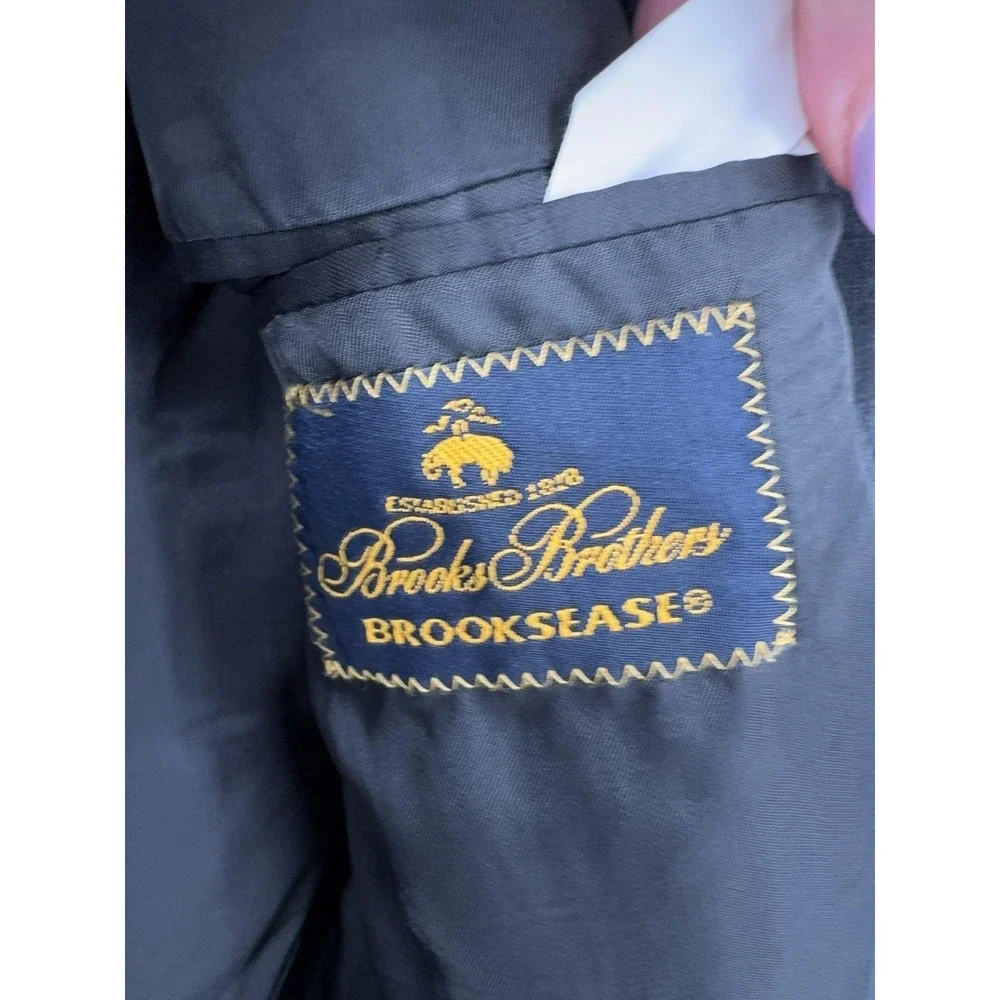 Brooks Brothers Suit Jacket Mens 46L Gray Wool Stretch Brooksease 3 Button
